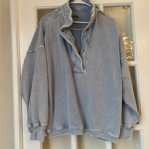 Women's Blue Quarter-Zip Sweater